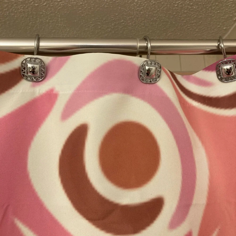 Like New Shower Curtain with Hooks and Liner